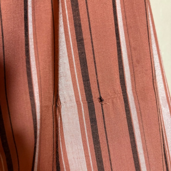 Angie Tie Waist Rust Colored Striped Wide Leg Palazzo Boho Trouser Pants Size L - Picture 12 of 13